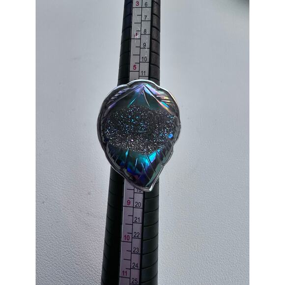 SAJEN WINDOW DRUSY FOREST SAJEN SILVER COLLECTION PLATINUM OVER SILVER RING - Picture 8 of 10